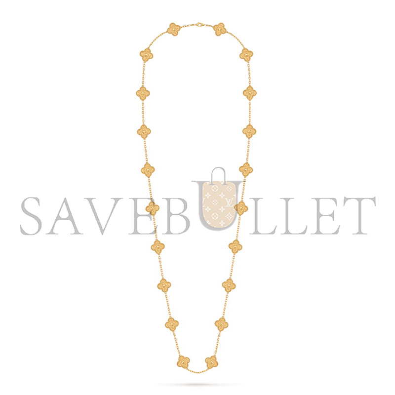 V*n Cl**f arpels vintage alhambra long necklace, 20 four-leaf lucky totems vcaro1ic00